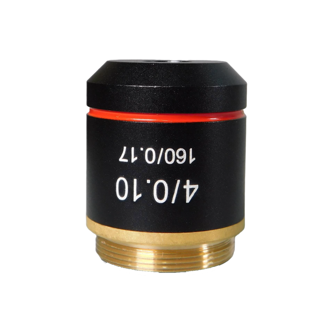 4X DIN ACHROMAT OBJECTIVE, N.A. 0.10 FOR G380 SERIES