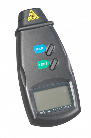 TACHOMETER, LASER DIGITAL WITH RELECTIVE TAPE, BATTERIES, IN A STORAGE CASE